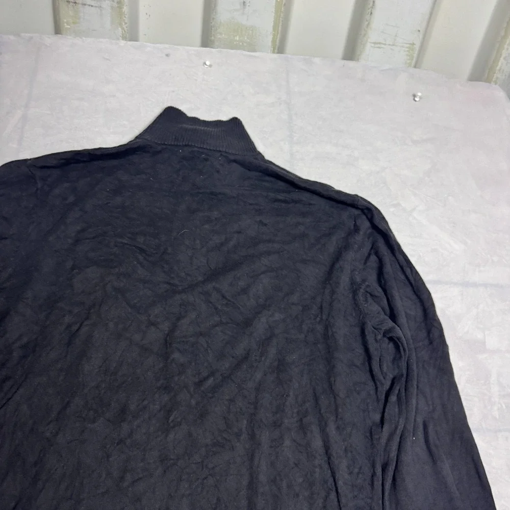 Old Navy Mens 1/4‎ Zip Pullover Sweater Black Knitted Ribbed Cuff Long Sleeve XL
